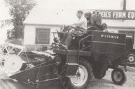 Maurice test driving  1961  91 combine, which would of been drive from the Hamilton plant to O'Neil's